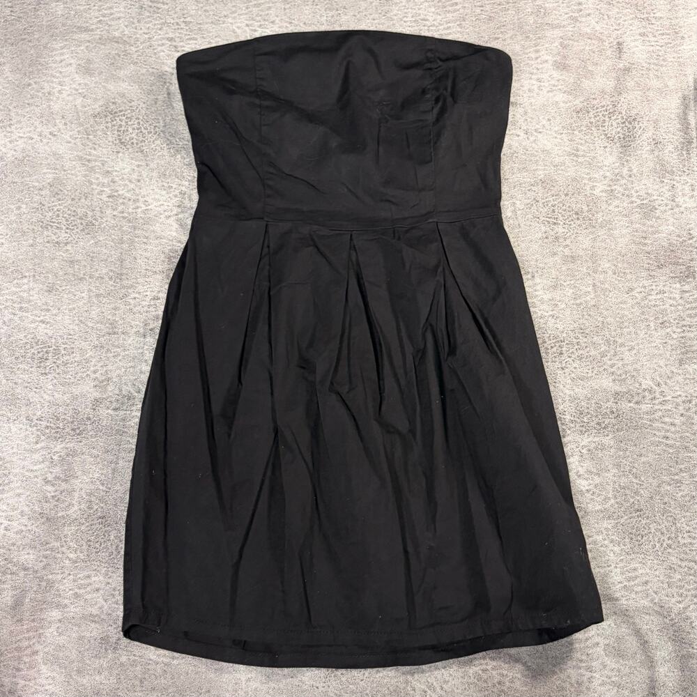 Black Strapless Structured Mini Dress